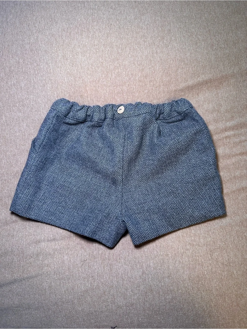 Classic Herringbone Boy’s Shorts - Gray